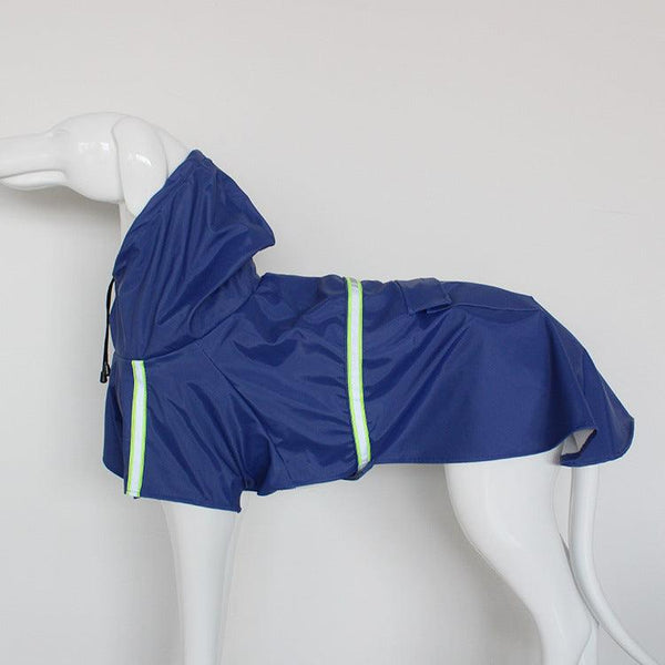 Large Dog Raincoat - Poncho Style Reflective Strip Pet Raincoat Windproof Waterproof Dog Hooded Raincoat