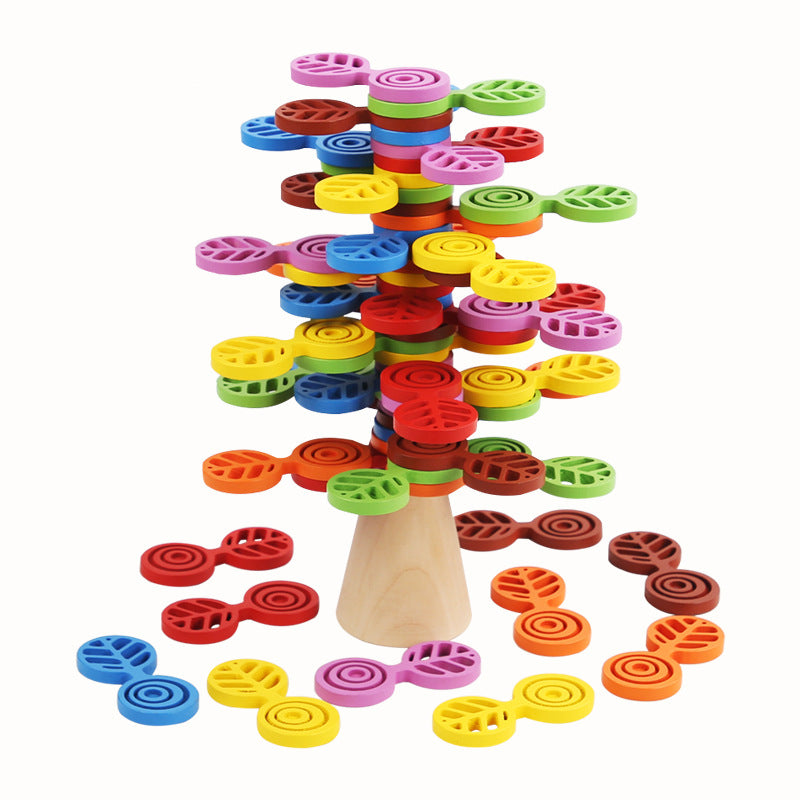 Stacking Tree Balance Building Blocks for Children's Puzzle, Stacking High, Stacking Music, Balance Tree Building, Wooden Toys, Parent Child Game
