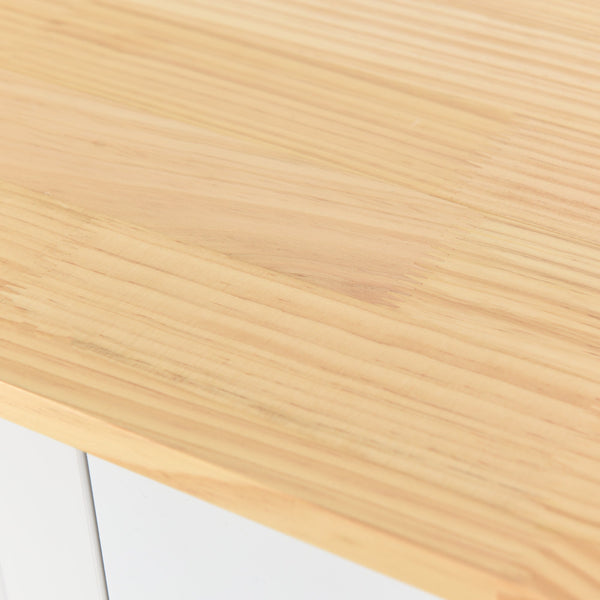 Kitchen Island Cart with Solid Wood Top and Locking Wheels 54.3 Inch Width  (White) V.I.P Digital Presence