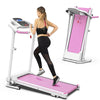 Foldable Treadmill 2.5HP Electric Folding Treadmill Running Walking Machine for Home Gym, Max 265 LBS Weight Capacity - Pink+White