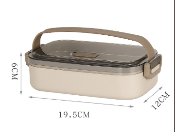 Microwaveable stainless steel single layer portable lunch box with lid