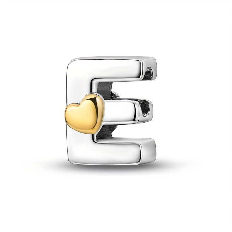 Copper Plated Silver English Letter Pendant Bead Bracelet Necklace Diy