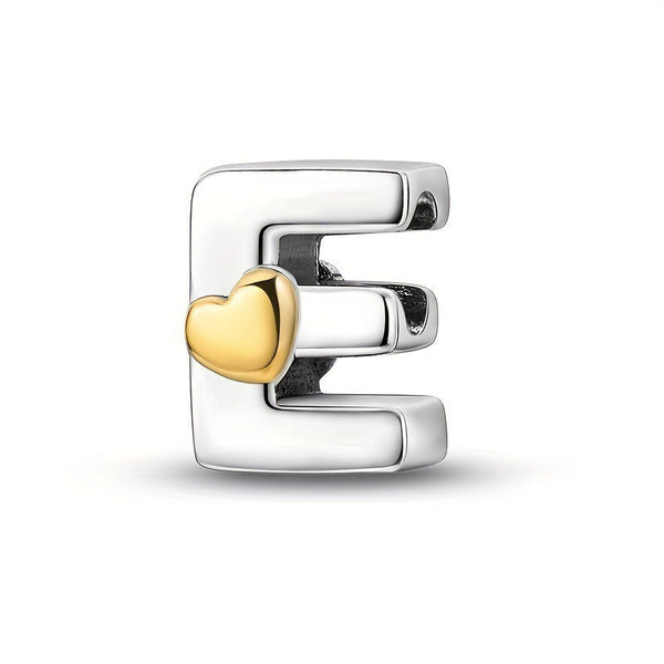 Copper Plated Silver English Letter Pendant Bead Bracelet Necklace Diy