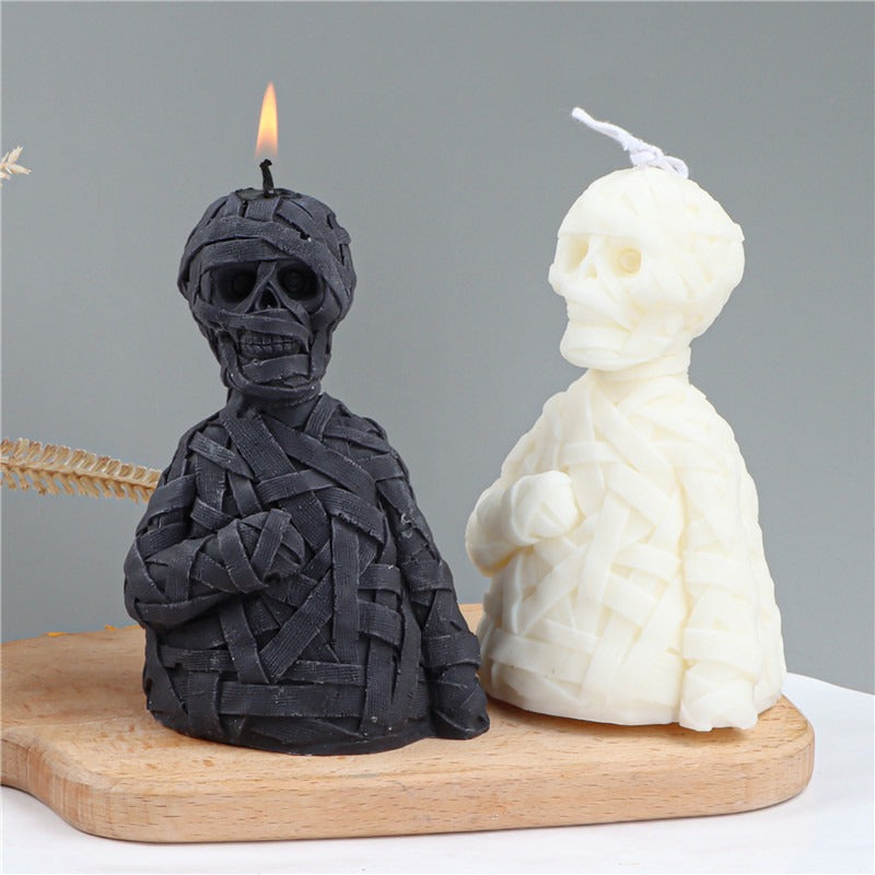 Gauze Zombie Skull Halloween Silicone Candle Mold Aromatherapy Plaster Holiday Atmosphere Decoration