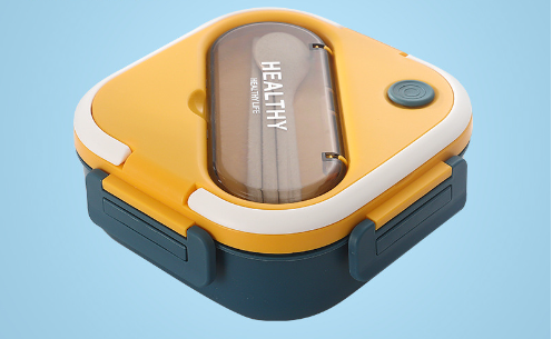 Japanese style simple sealed square single layer compartment lunch box