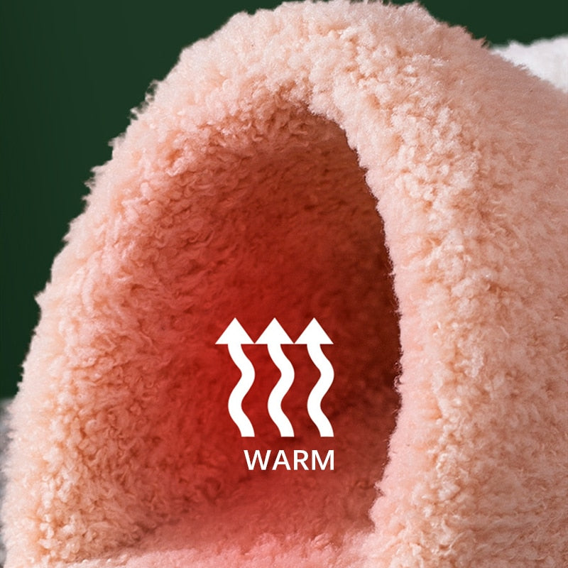 Winter House Warm Fur Slipers For Women Cute Cat paw Designer Bedroom Warm Plush Shoes Non-slip Indoor Women Furry Slippers