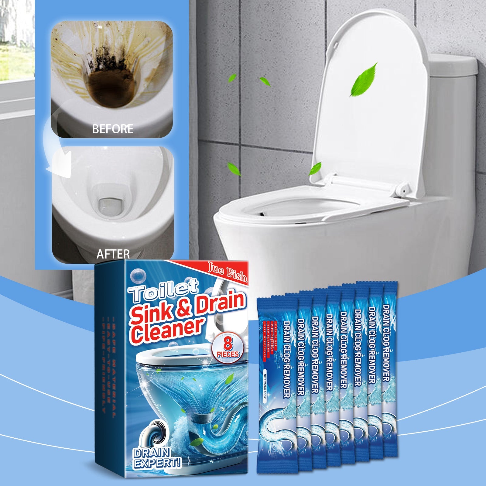 Toilet Dredging Cleaning Powder, Toilet Toilet Drainage Pipe Anti-Blockage And Odor Cleaning Powder