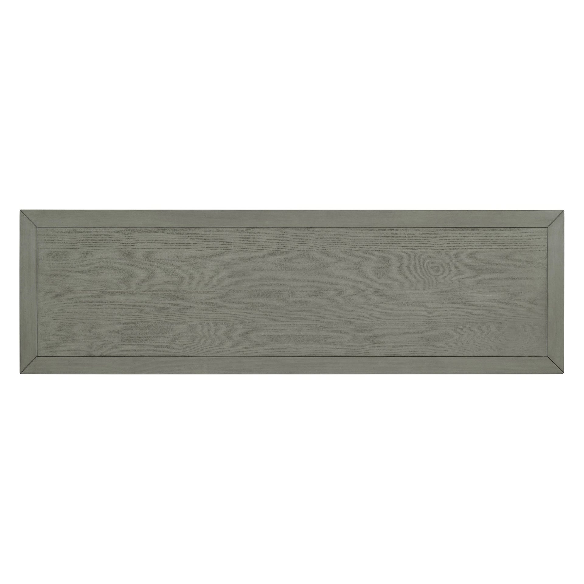 TREXM side panel with 4-door large storage buffet, adjustable shelves and metal handles (antique gray)