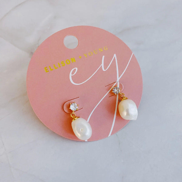 Classy Freshwater Pearl Dangle Earrings - Gifts for You 'n Me