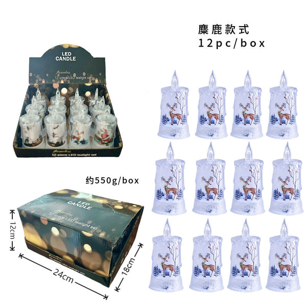 Christmas led electronic candle light Christmas snowman elk decoration luminous night light atmosphere light ornaments