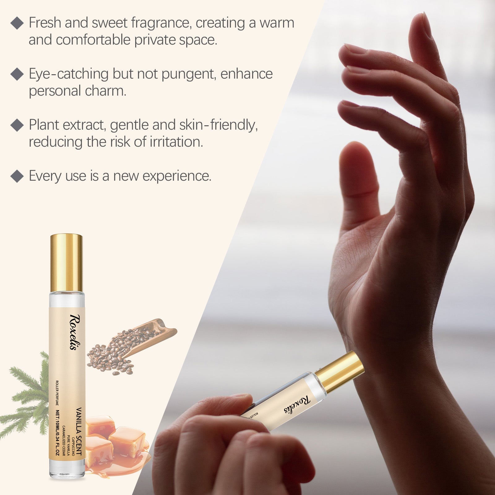 Charming Rolling Perfume Charming Lasting Light Fragrance Fresh Cappuccino Charm Stay Fragrance Convenient Rolling Perfume