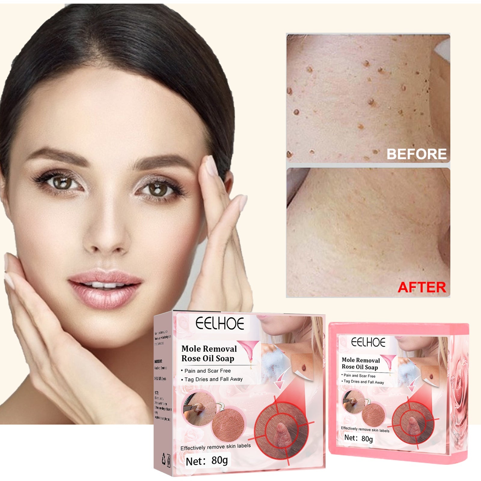 Verruca Rose Essential Oil Soap Body Cleaning Nevus Verruca Face And Neck Silk Verruca Essence Soap