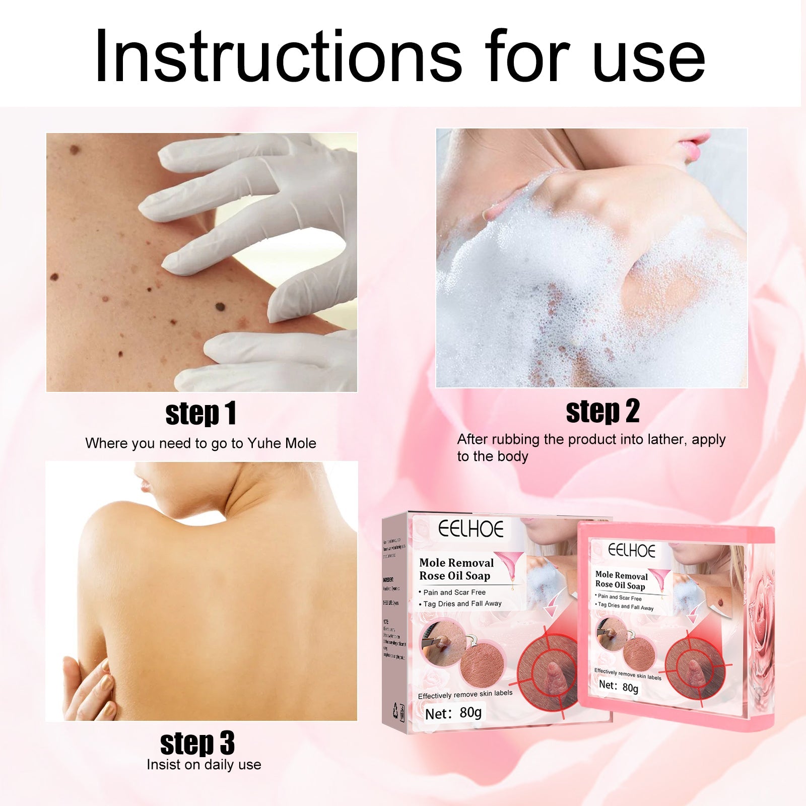 Verruca Rose Essential Oil Soap Body Cleaning Nevus Verruca Face And Neck Silk Verruca Essence Soap