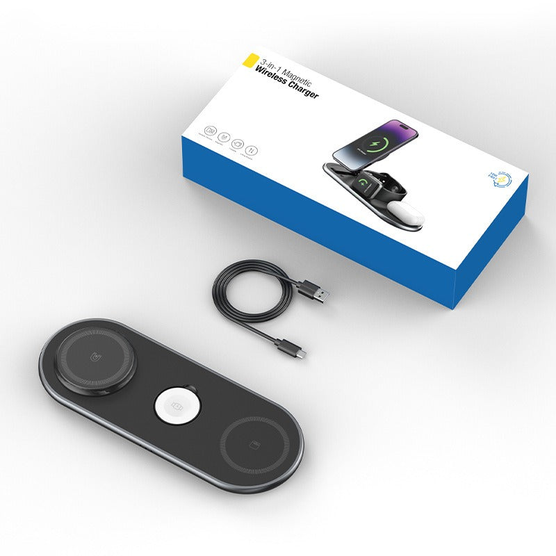 Foldable wireless convenient 3-in-1 magnetic wireless fast charging suitable for Apple 3-in-1 wireless charging