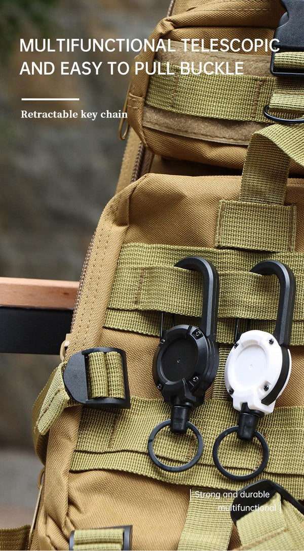 New Outdoor Automatic Retractable Wire Rope Luya Anti-theft Tactical Keychain Telescopic Keychain Retractable Hook Tool