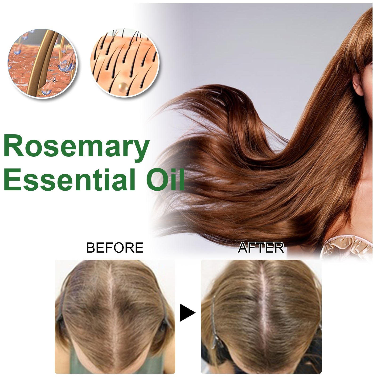 Rosemary Essential Oil, Anti-Hair Loss Refreshing, Nourishing, Smooth Hair Thick Hair And Scalp Care Essential Oil