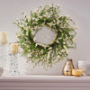 30" Plum Blossom Wreath - White+Green