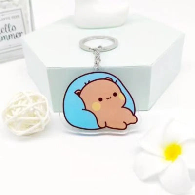 Cute cartoon Bubudu Giant Panda Pendant Keychain Car Key Acrylic Backpack Keychain Pendant