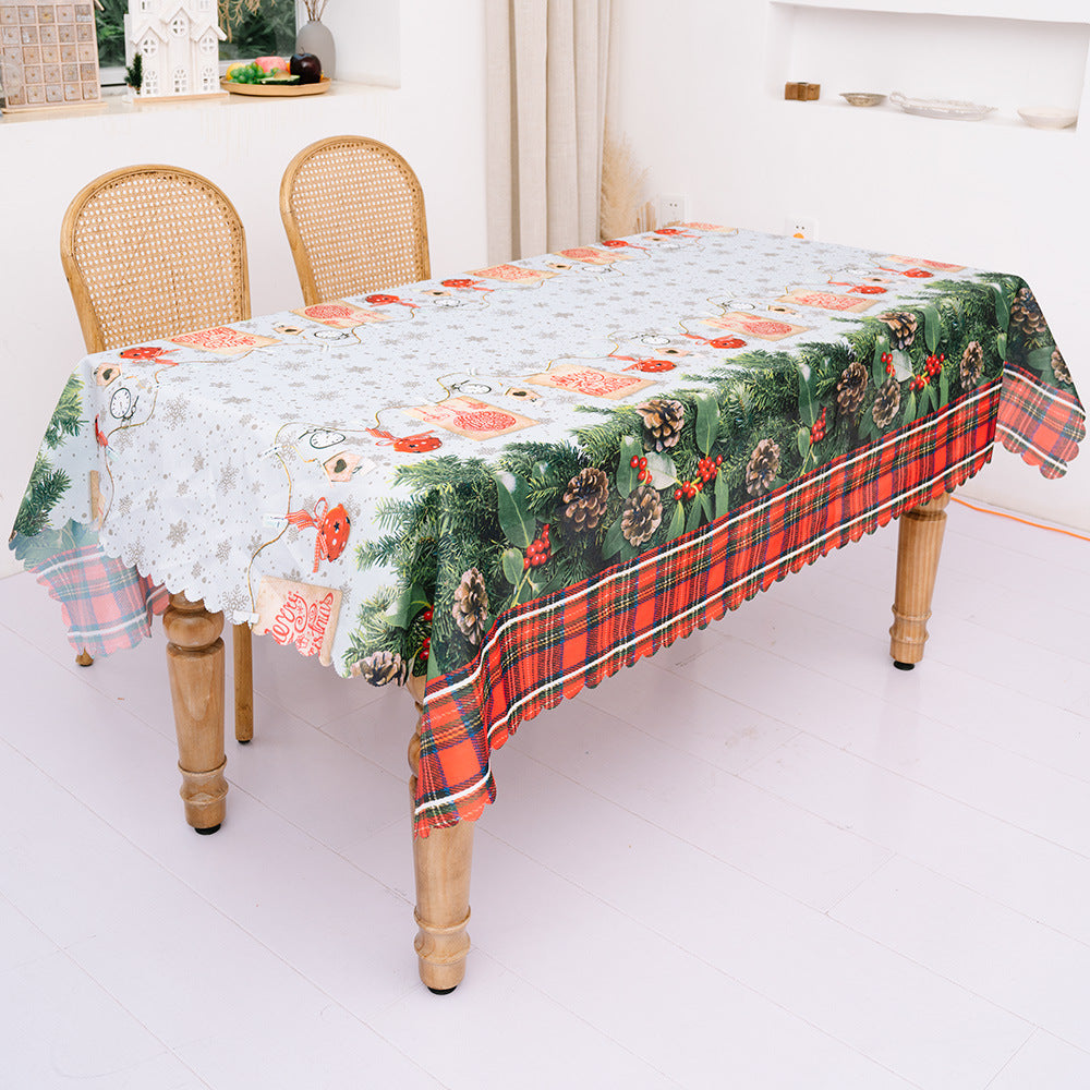 Christmas Decoration Creative Christmas Printed Tablecloth Table Flag Christmas Desktop Decoration Supplies