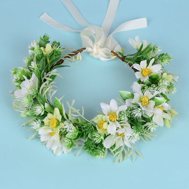 Hawaiian Seaside Tourist Holiday Wreath Headwear EuAmerican Fairy Girl Headwear Wreath