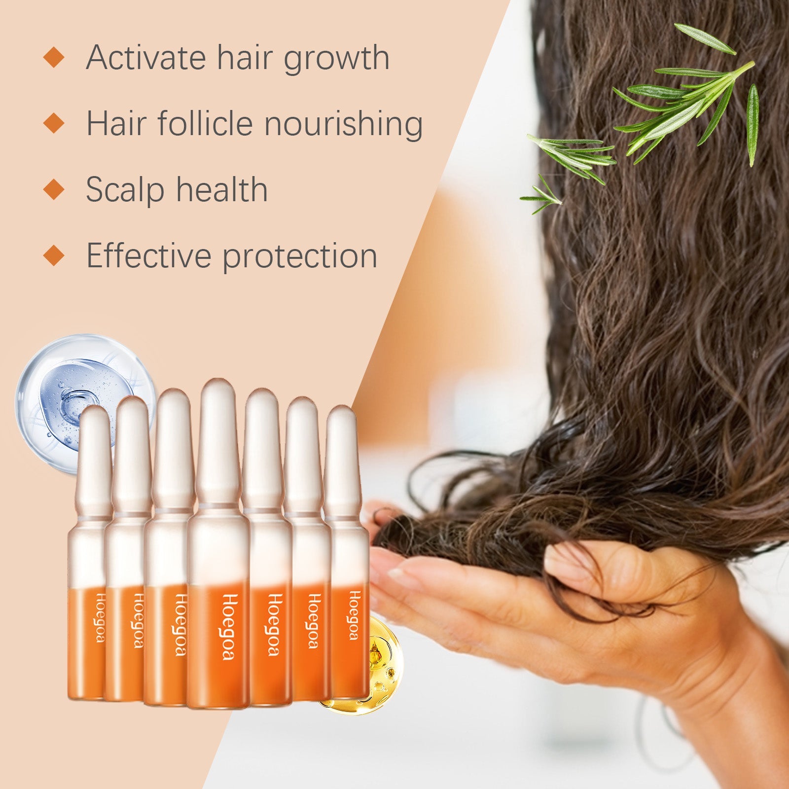 Hair Regrowth Ampoules, Nourish The Scalp To Promote Germinal Nourish Hair Follicle Health Care Essence