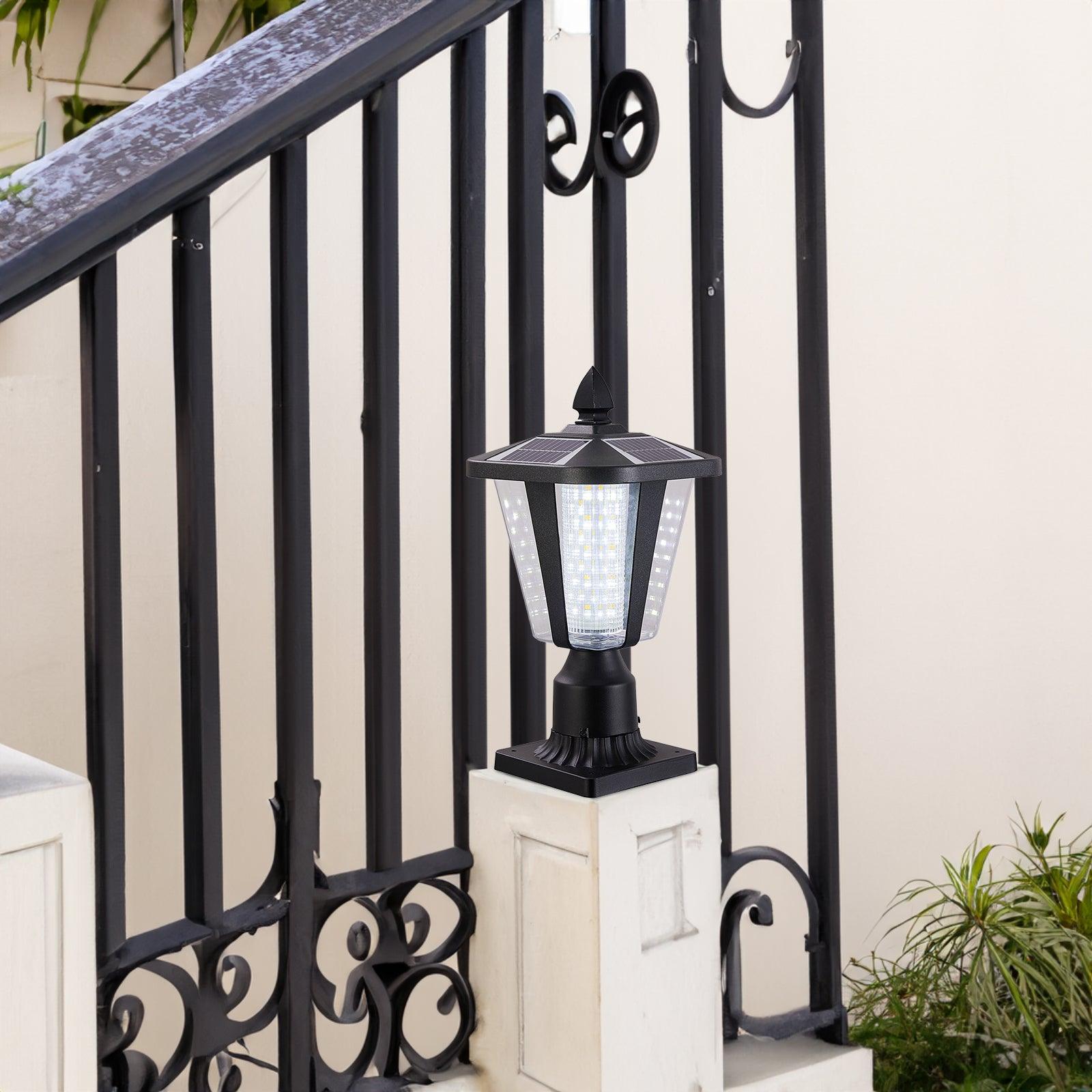 Solar Column Headlights With Dimmable LED