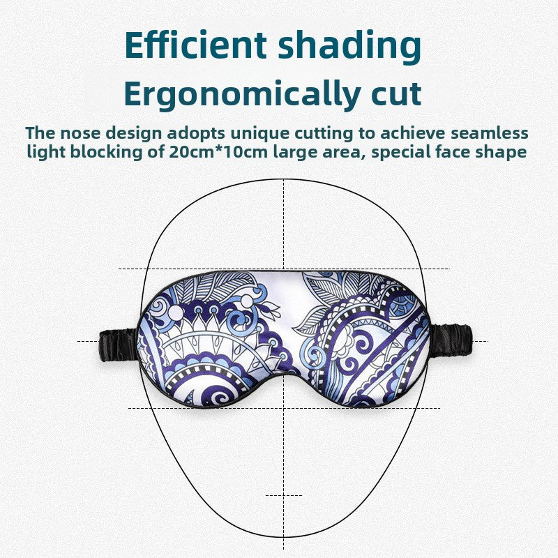 Double-Sided Imitation Silk Eye Mask Satin Silk Eye Protection Blackout Sleep Mulberry Silk Eye Mask Printed Spot Wholesale