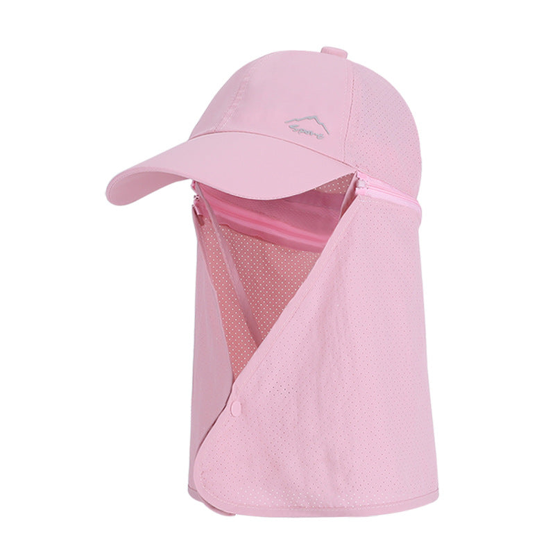 1pc Summer Baseball Cap with Detachable 360° Neck Sun Flap. For men, hiking, fishing, outdoor.
