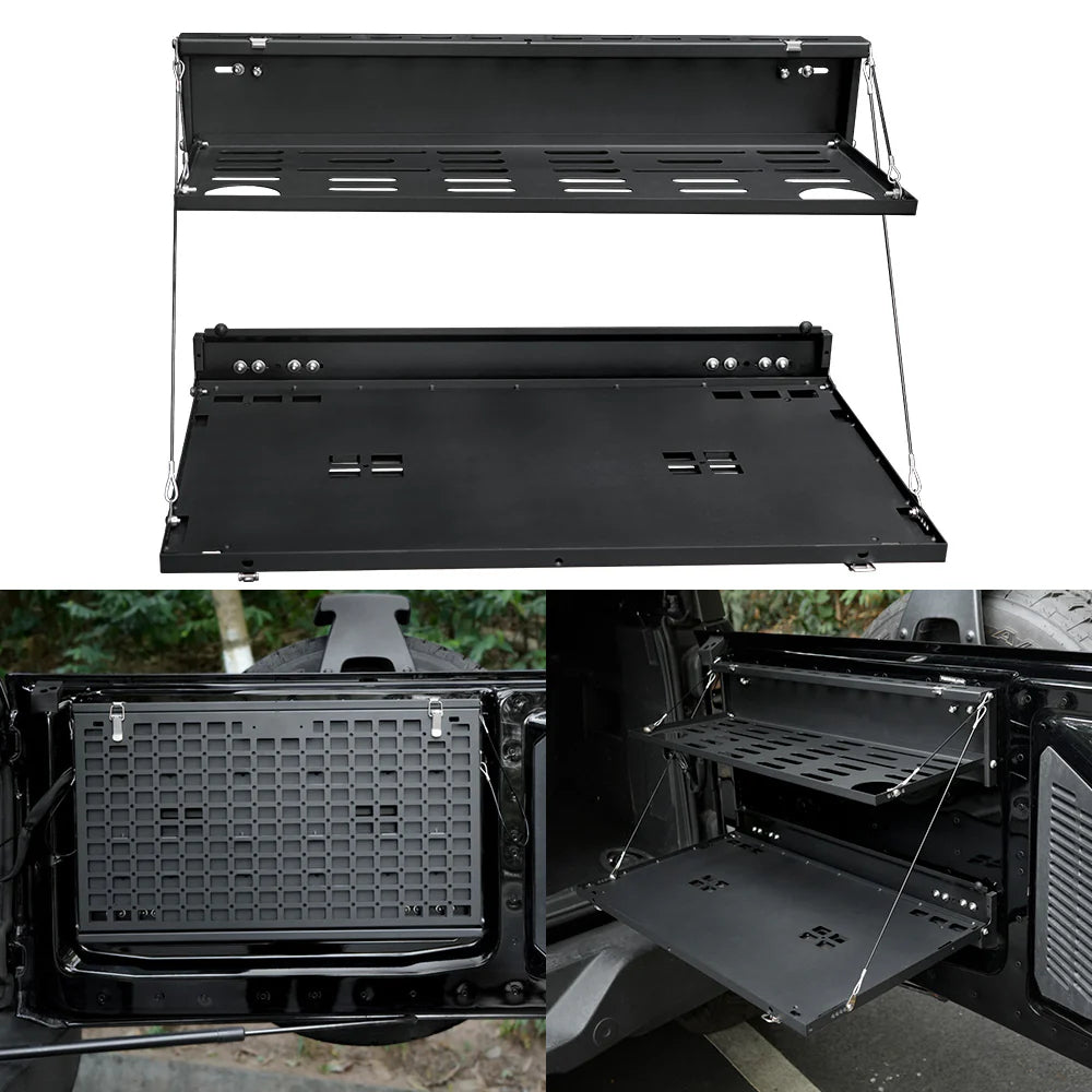 Tailgate Table & MOLLE Panel For Ford Bronco(2021-2024) - 2-Tier Camping Rack