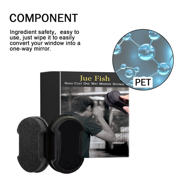 Nano Coat One Way Mirror Sponge, Car Windshield Bathroom Office Floor-To-Ceiling Window Glass Nanosponge Wipe