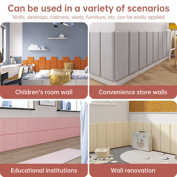 Kids' 3D Wall Stickers, Self - adhesive Soft Leather Bags, Anti - collision Wall & Bedhead Panels, 2 - 8 pcs