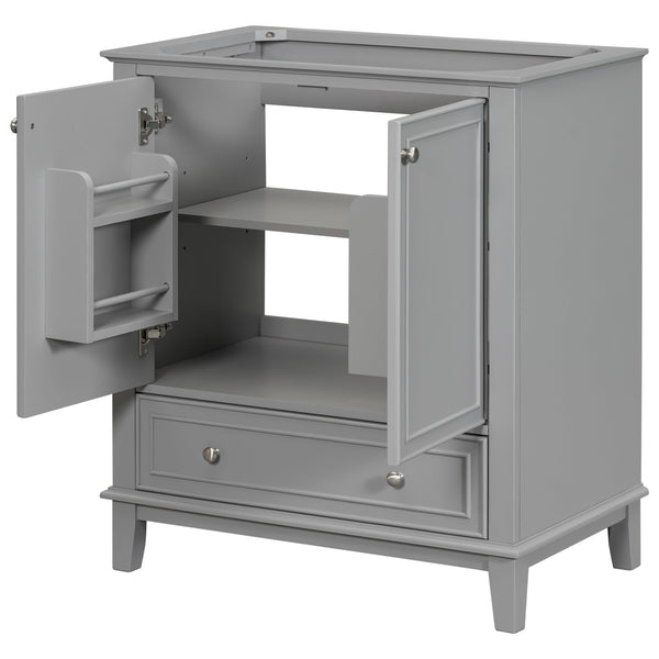 30 inch bathroom vanity no sink  base only gray