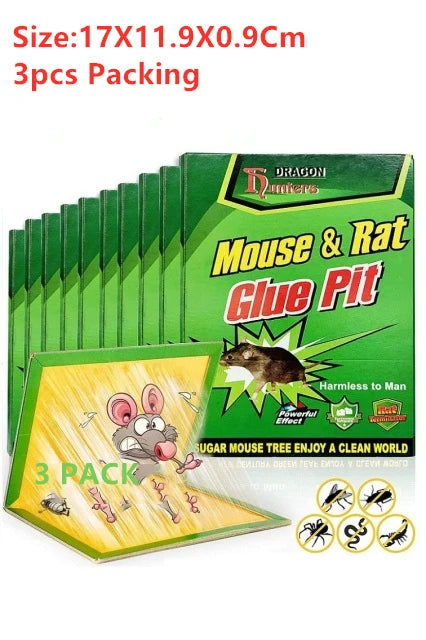 3-15pcs Mouse Board Sticky Mice Glue Trap High Effective Rodent Rat Bugs Catcher Pest Control Reject Non-toxic Eco-Friendly