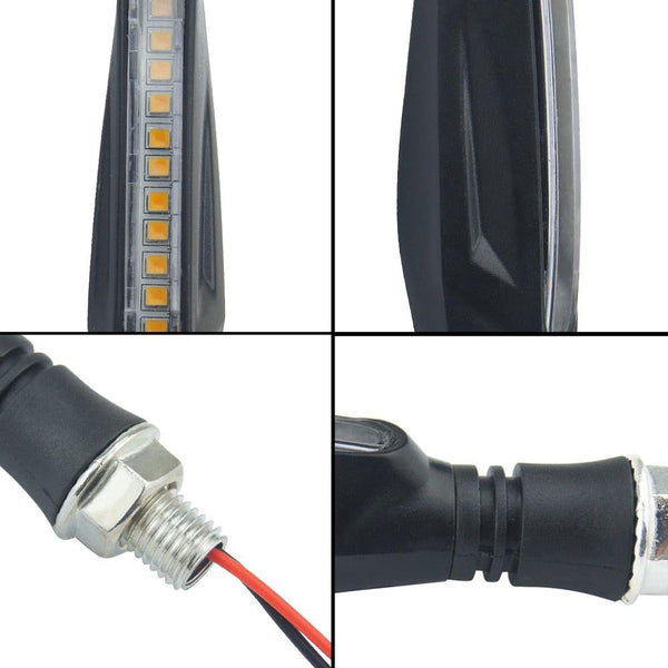 2PCS LED Motorcycle Turn Signals Light 12 SMD Tail Flasher Flowing Water Blinker IP68 Bendable Motorcycle Flashing Lights