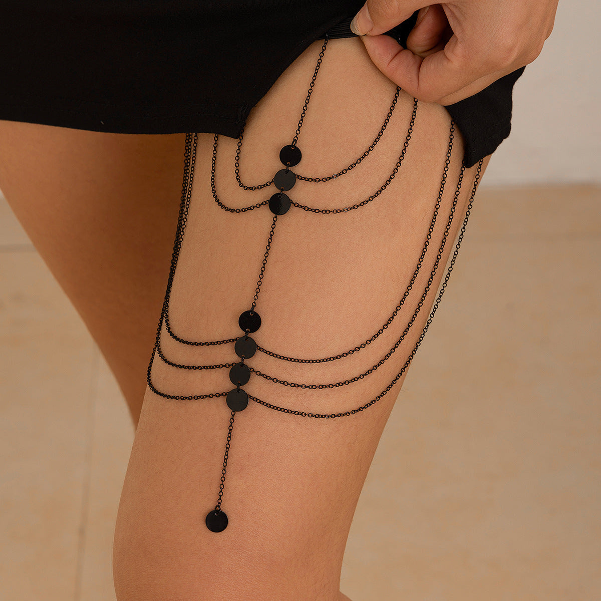 Pure desire butterfly tassel leg chain female sweet cool multi-layer chain star shaped leg ring sexy thigh chain