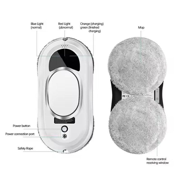 5600Pa Smart Window Cleaning Robot   Auto-Guided, Remote-Controlled Glass Cleaner for Home Use