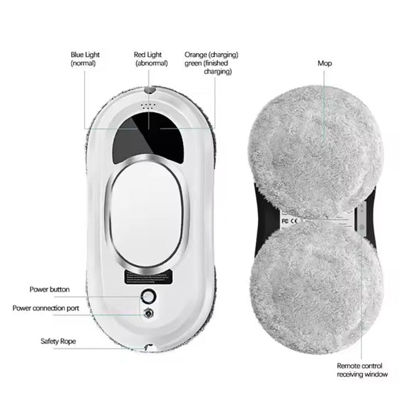 5600Pa Smart Window Cleaning Robot   Auto-Guided, Remote-Controlled Glass Cleaner for Home Use