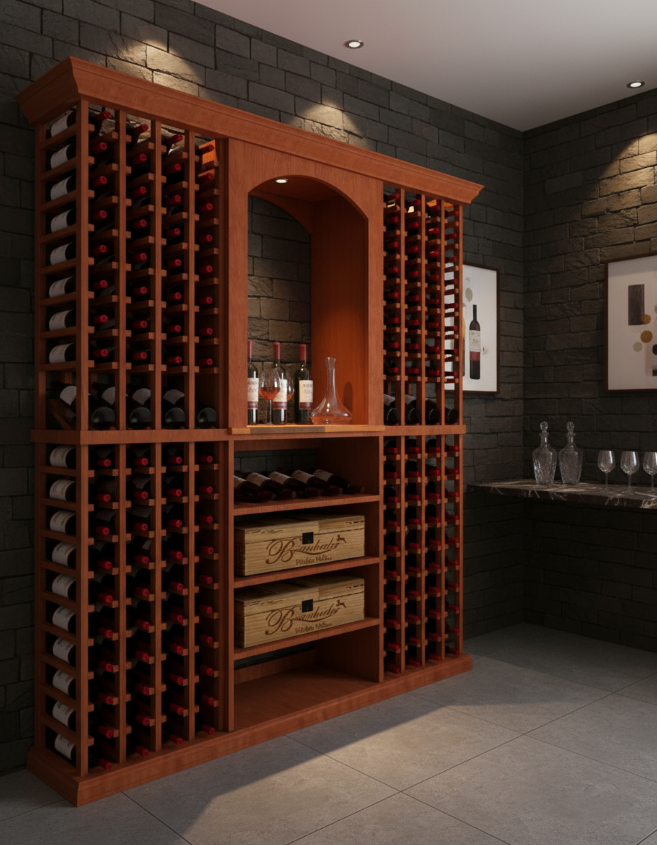 6 Foot Wine Cellar Storage System | 200 Bottle Capacity