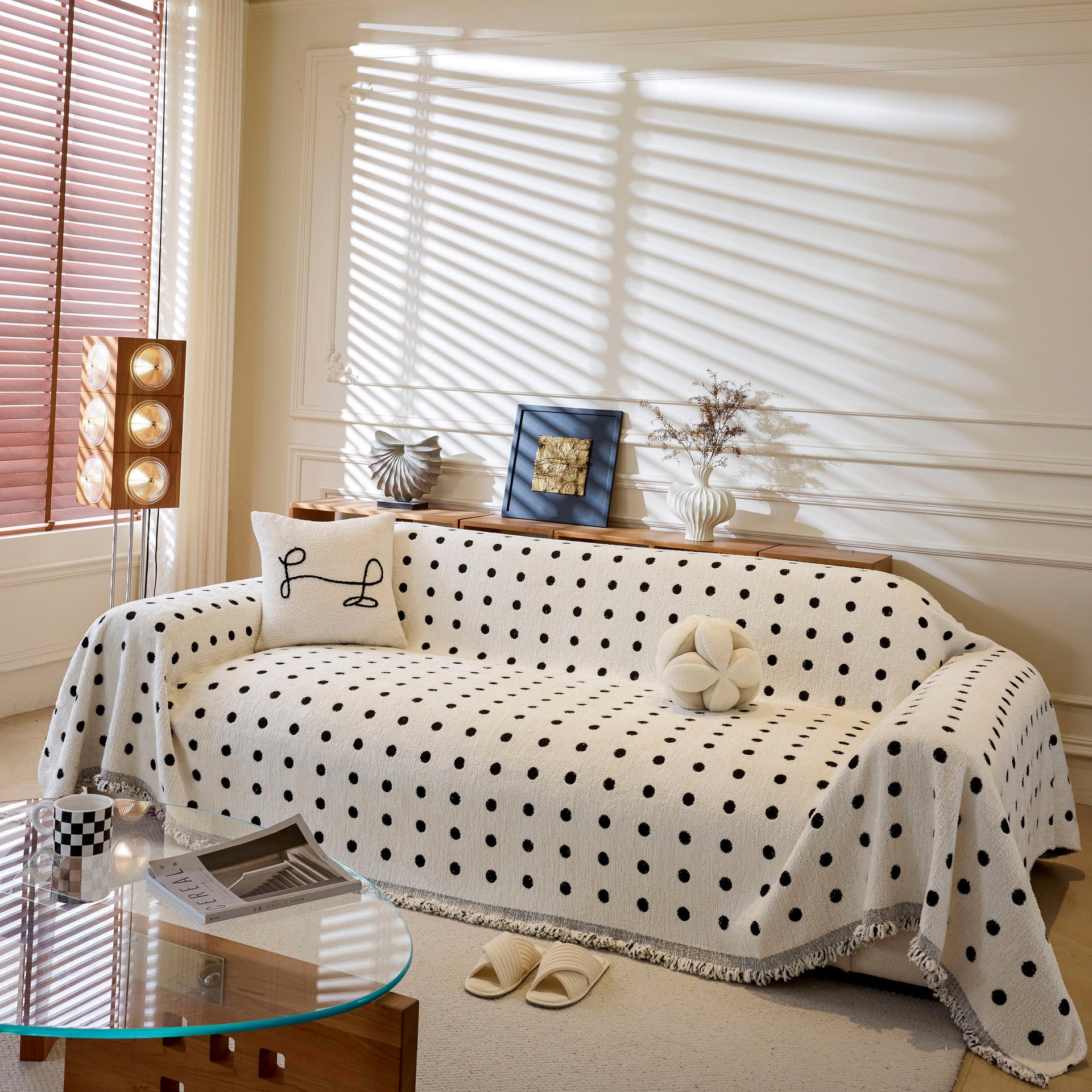 Decorative Plush Textured Woven Sofa Cover Throw, Cozy Soft Couch Protector Blanket