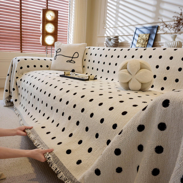 Decorative Plush Textured Woven Sofa Cover Throw, Cozy Soft Couch Protector Blanket