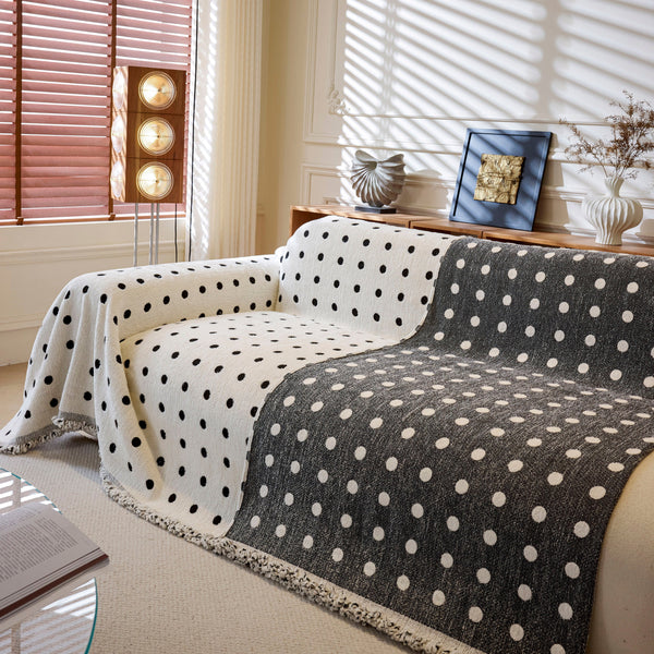Decorative Plush Textured Woven Sofa Cover Throw, Cozy Soft Couch Protector Blanket