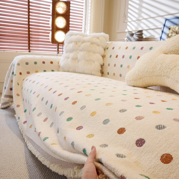 Decorative Plush Textured Woven Sofa Cover Throw, Cozy Soft Couch Protector Blanket