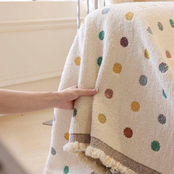 Decorative Plush Textured Woven Sofa Cover Throw, Cozy Soft Couch Protector Blanket