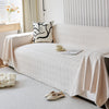 Textured Chenille Sofa Cover Throw, Soft Washable Couch Blanket Protector for Pets - Beige / 180x90cm (70" x 35")
