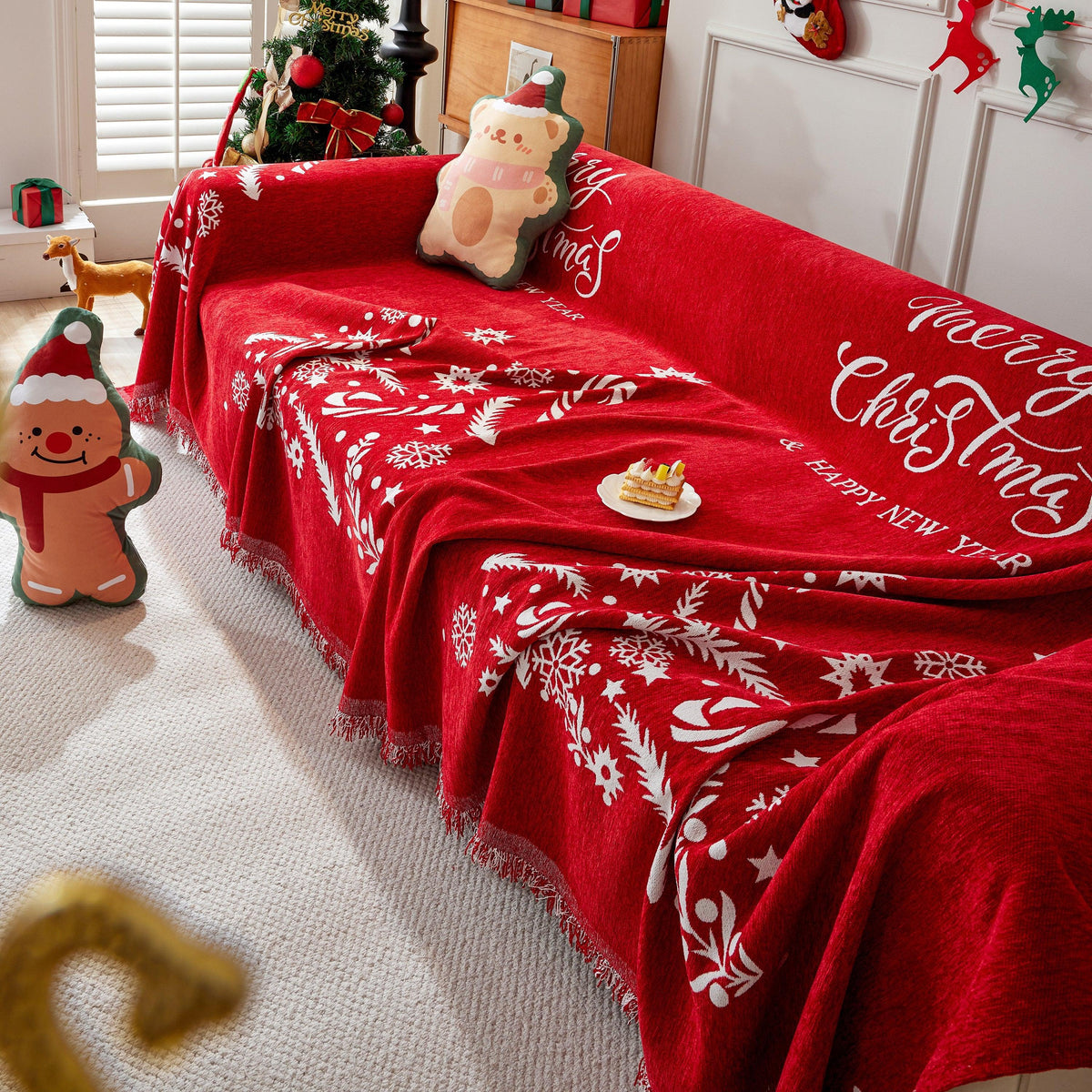 Cozy Chenille Couch Cover Blanket, Non Slip Sofa Cover, Furniture Covers for Pets