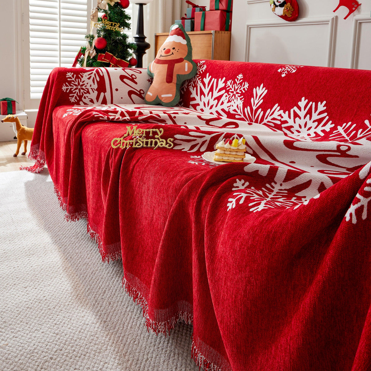 Cozy Chenille Couch Cover Blanket, Non Slip Sofa Cover, Furniture Covers for Pets