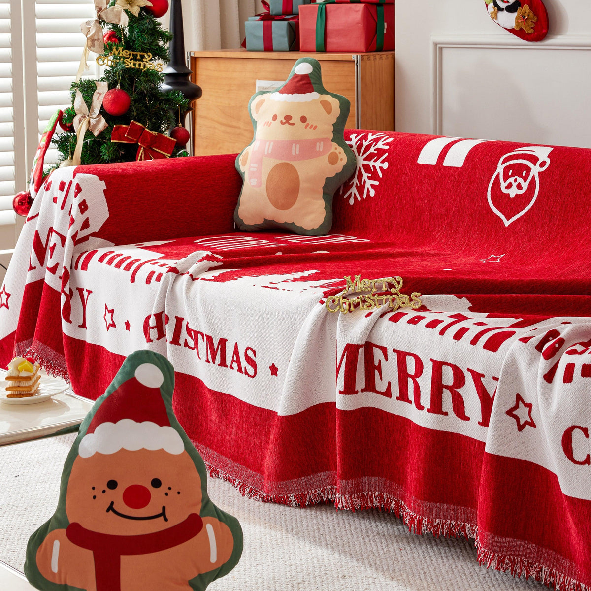 Cozy Chenille Couch Cover Blanket, Non Slip Sofa Cover, Furniture Covers for Pets