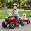 6V Kids Electric ATV Quad Car with Detachable Trailer-Red