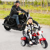 6V Powered Toddler 3-Wheel Motorbike Ride On Toy with Horn and Headlight-Black & Red - Black & Red
