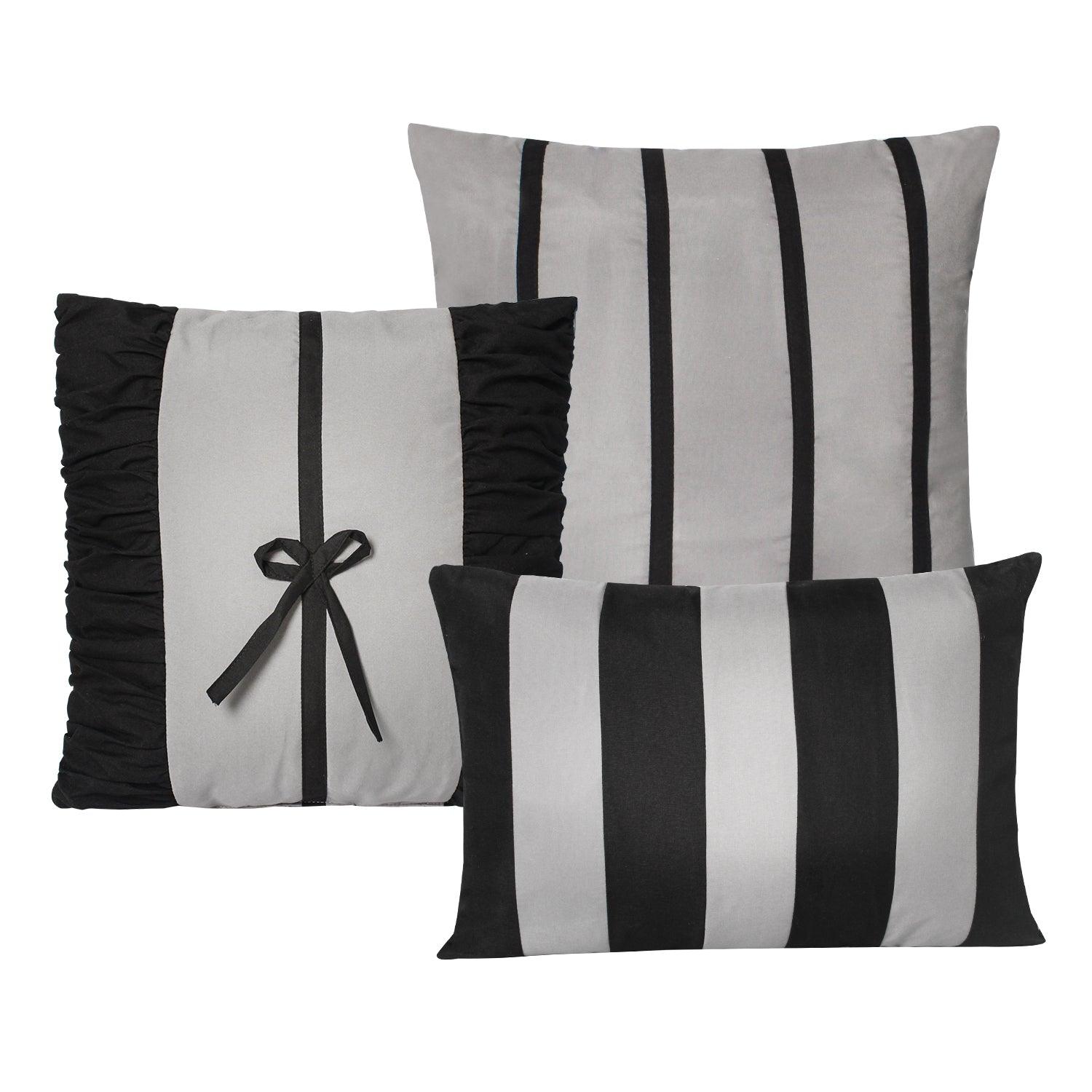 Closeout - 7 Piece Microfiber Ruffle and Patchwork Comforter Set